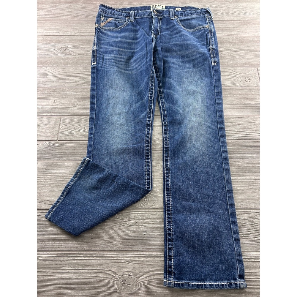 Ariat M7 Slim Fit Straight Leg Jeans Mens 38x34 Medium Wash Denim Rocker